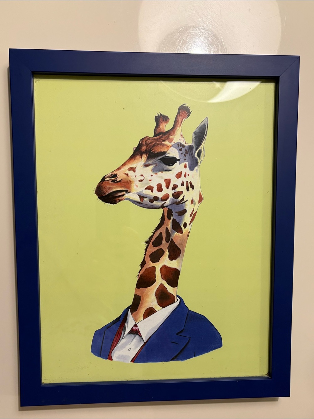 Framed Artwork of a dapper giraffe 
(Perfect for a kid's bedroom!)